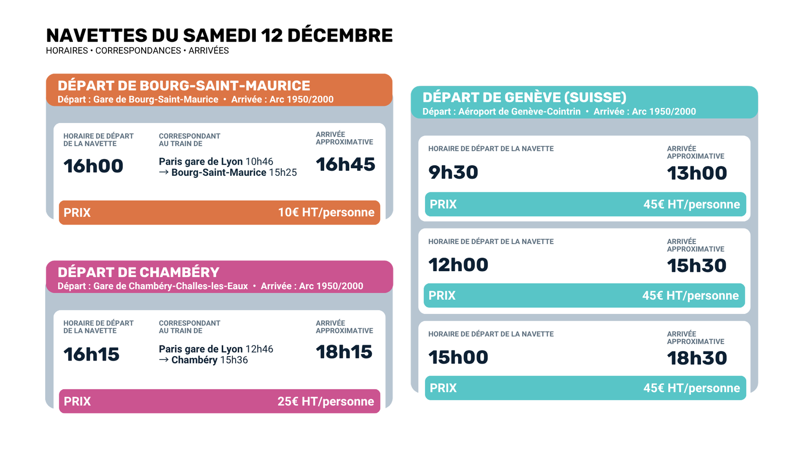 Horaires des navettes Industry Village 2026 — première partie